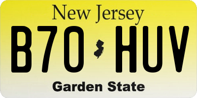 NJ license plate B70HUV
