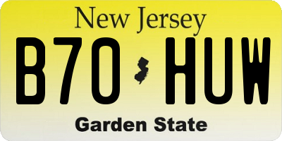 NJ license plate B70HUW