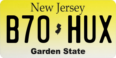 NJ license plate B70HUX