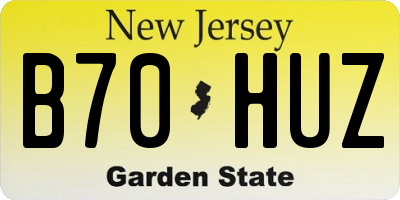 NJ license plate B70HUZ