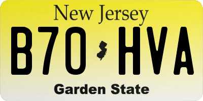 NJ license plate B70HVA