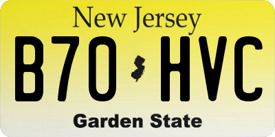 NJ license plate B70HVC