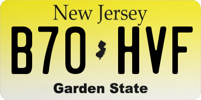 NJ license plate B70HVF