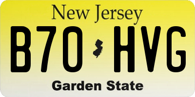 NJ license plate B70HVG