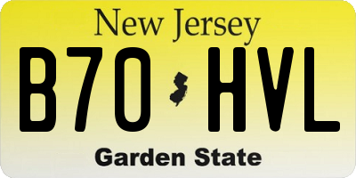 NJ license plate B70HVL