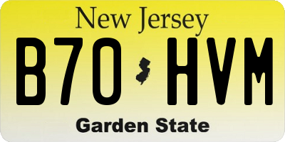 NJ license plate B70HVM
