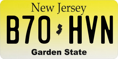 NJ license plate B70HVN
