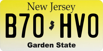 NJ license plate B70HVO