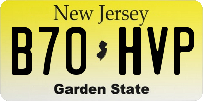 NJ license plate B70HVP