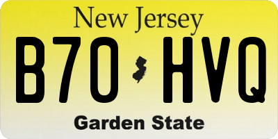 NJ license plate B70HVQ