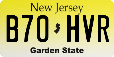 NJ license plate B70HVR