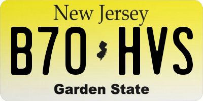 NJ license plate B70HVS