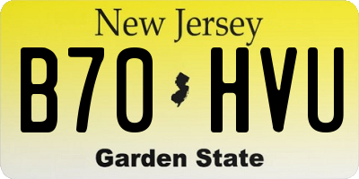NJ license plate B70HVU