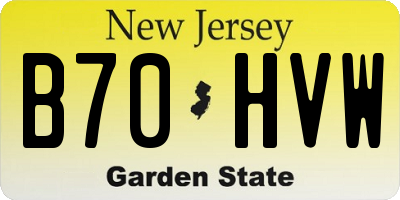 NJ license plate B70HVW