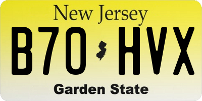NJ license plate B70HVX