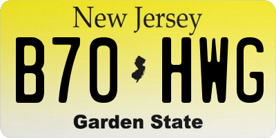 NJ license plate B70HWG
