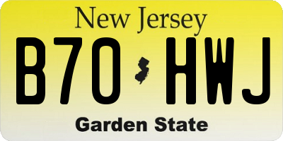 NJ license plate B70HWJ