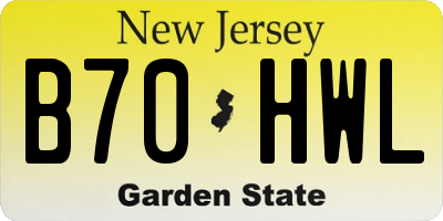 NJ license plate B70HWL