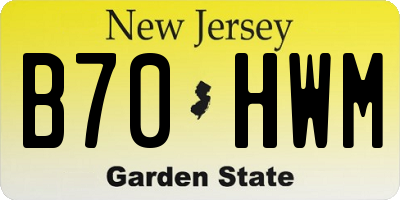 NJ license plate B70HWM