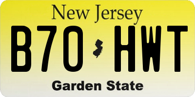 NJ license plate B70HWT