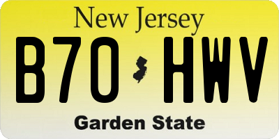 NJ license plate B70HWV