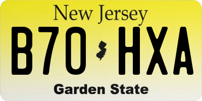 NJ license plate B70HXA