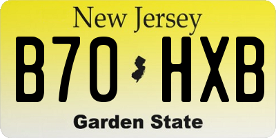NJ license plate B70HXB