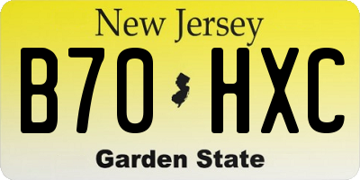 NJ license plate B70HXC