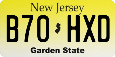NJ license plate B70HXD