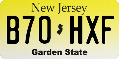 NJ license plate B70HXF