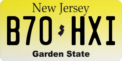 NJ license plate B70HXI