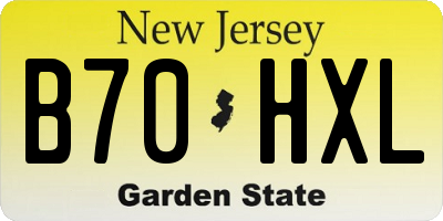 NJ license plate B70HXL