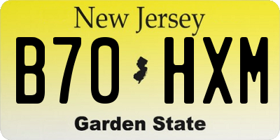 NJ license plate B70HXM
