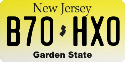 NJ license plate B70HXO