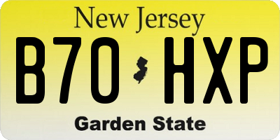 NJ license plate B70HXP