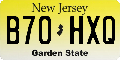 NJ license plate B70HXQ