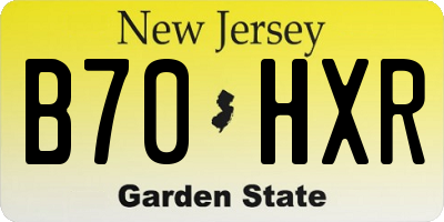 NJ license plate B70HXR