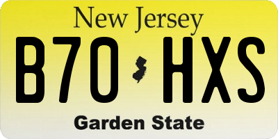 NJ license plate B70HXS
