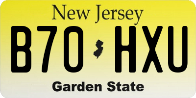 NJ license plate B70HXU