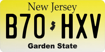 NJ license plate B70HXV