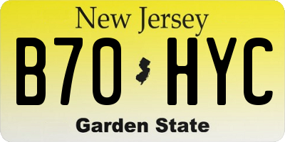 NJ license plate B70HYC