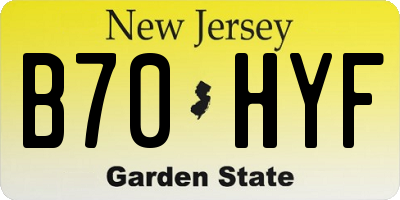 NJ license plate B70HYF