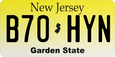 NJ license plate B70HYN