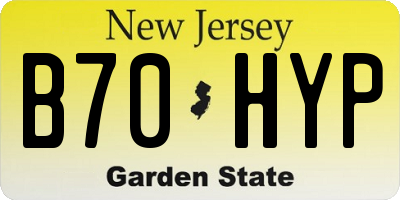 NJ license plate B70HYP