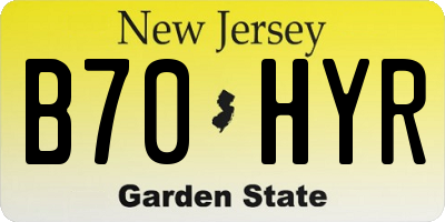 NJ license plate B70HYR