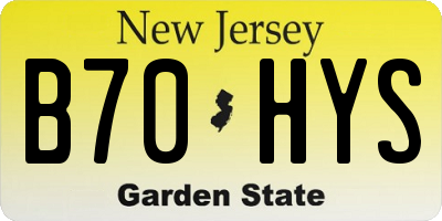 NJ license plate B70HYS