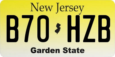 NJ license plate B70HZB