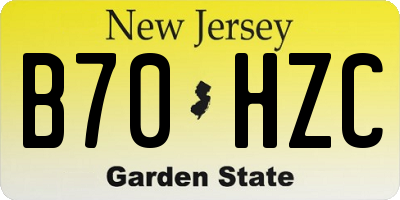 NJ license plate B70HZC