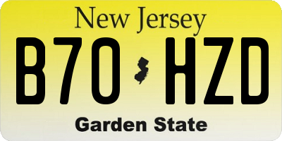 NJ license plate B70HZD
