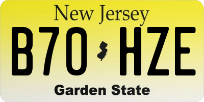 NJ license plate B70HZE